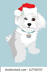 Christmas Puppy Vector