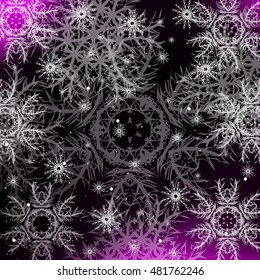 Christmas purple color background with snowflakes. vector illustration. graphic arts and design. a series of images for the new year and Christmas