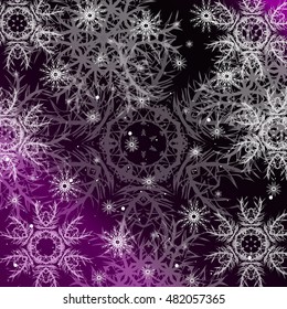 Christmas purple color background with snowflakes. vector illustration. graphic arts and design. a series of images for the new year and Christmas