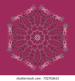 Christmas purple, gray and pinks. Vector illustration. Magic purple, gray and pink holiday abstract background with star and falling snowflakes.