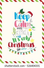 Christmas Quote. Keep calm and It's only Christmas.