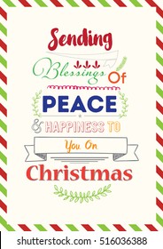 Christmas Quote. Sending blessings of peace and happiness to you on christmas.
