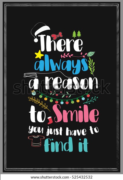 Download Christmas Quote There Always Reason Smile Stock Vector ...