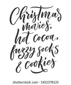 Christmas quote. Winter xmas slogan. Hand drawn Calligraphic lettering. Inspirational text for invitation design. Vector illustration