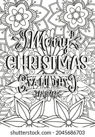 Christmas quotes coloring pages design .inspirational words coloring book pages design.