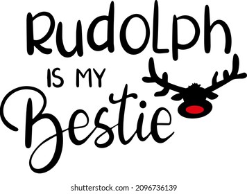 Christmas quotes decoration for T-shirt Reindeer red nose decoration for T-shirt bags cards frames cups 