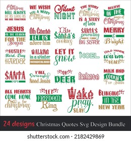Paquete de diseño de citas de Navidad SVG