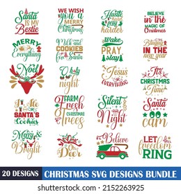 Christmas Quotes SVG Designs Bundle. Christmas quotes SVG cut files bundle, Christmas quotes t shirt designs bundle, Funny cut files, Jesus eps files, SVG bundle graphics file  ,FREE Faith Hope SVG