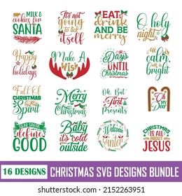 Christmas Quotes SVG Designs Bundle. Christmas quotes SVG cut files bundle, Christmas quotes t shirt designs bundle, Funny cut files, Jesus eps files, SVG bundle graphics file  ,FREE Faith Hope SVG