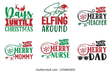 Christmas Quotes SVG Designs Bundle. Christmas quotes SVG cut files bundle