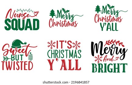 Christmas Quotes SVG Designs Bundle. Christmas quotes SVG cut files bundle