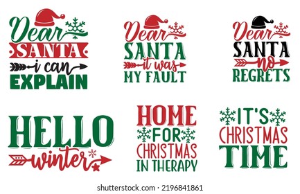 Christmas Quotes SVG Designs Bundle. Christmas quotes SVG cut files bundle