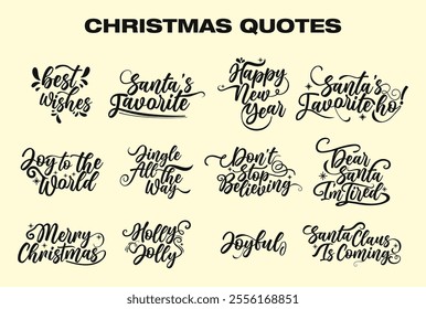 A "Christmas Quotes Typography Design" features beautifully arranged text that captures the spirit of the holiday season through inspirational and festive quotes.