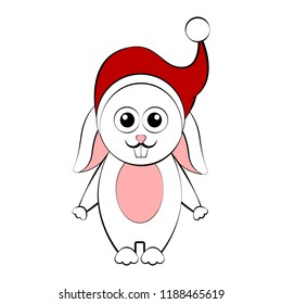 Christmas rabbit cartoon character