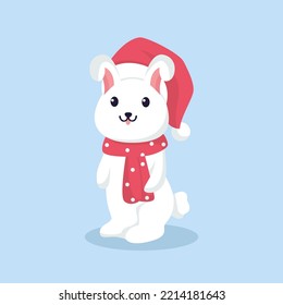 Christmas Rabbit Character Design Illustration