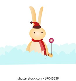 Christmas rabbit with Lollipop