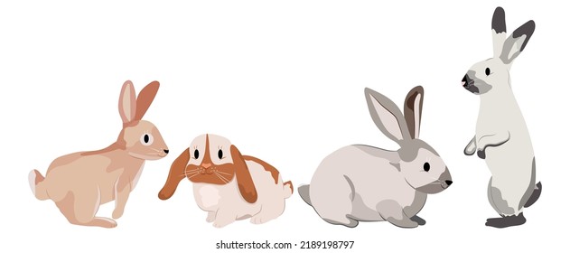 Christmas rabbit. Symbol 2023. China calendar. Easter bunny.