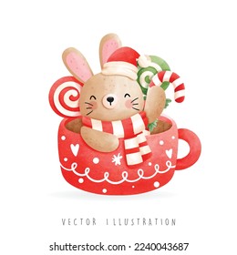 Weihnachtskaninchen, WeihnachtsVektorgrafik