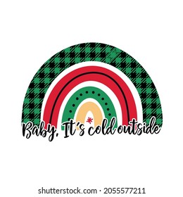 Christmas Rainbow baby vector illustration