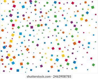 Christmas Rainbow Squares Confetti. Vector illustration