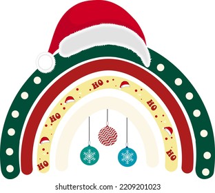 Christmas rainbow vector. Christmas is here.
