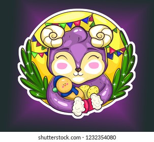 christmas ram sticker