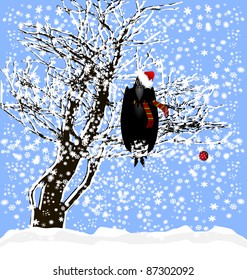 Christmas and a raven