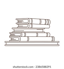 Lectura navideña. Icono de pila de libros. Ilustración vectorial en un estilo plano sencillo