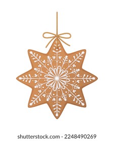 Christmas realistic composition with isolated image of holiday accessory decoration on blank background vector illustration