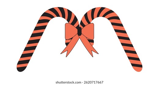 Christmas realistic crisscrossed candy canes on white background, Candy cane white background confectionery celebration. eps 10