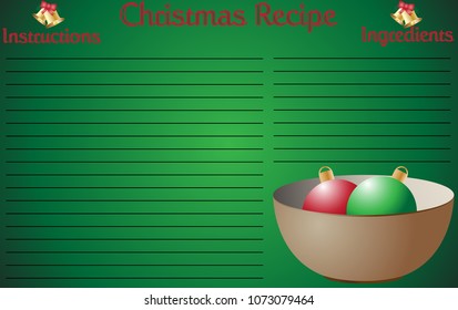 A Christmas recipe page design with a bowl