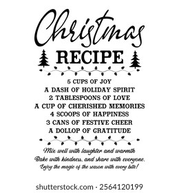 
Christmas Recipe T shirt Design