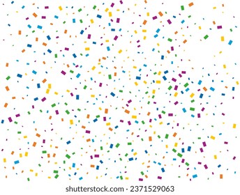 Christmas Rectangular Confetti. Light Rainbow glitter confetti background. Colored festive texture