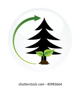 christmas recycle icon concept