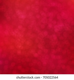 Christmas red abstract background. New Year holiday vector design with bokeh lights