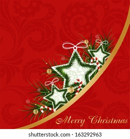 Christmas red abstract card