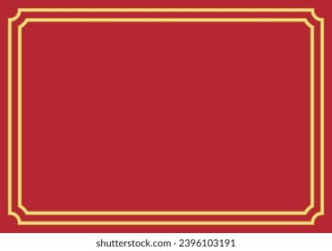 Christmas red background with golden frame.