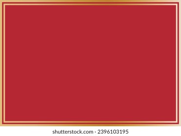 Christmas red background with golden frame.