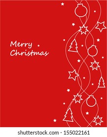 Christmas red background of holiday toys