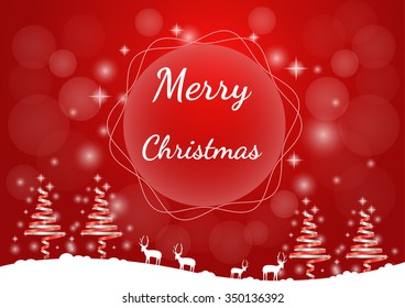 Christmas red background illustration