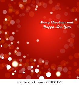 Christmas red background with lights
