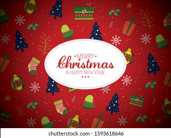 Christmas red background with pattern style