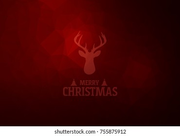 christmas red background in Polygonal Mosaic style. Vector EPS 10.