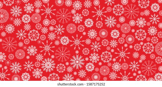 Christmas red background with snow