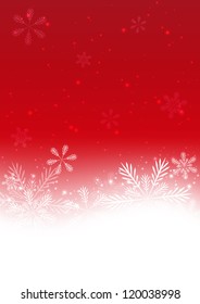 Christmas red background with snowflakes