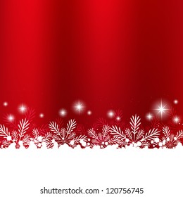 Christmas red background with snowflakes