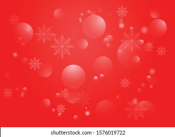 Christmas red background with snowflakes