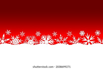 Christmas red background with snowflakes. 