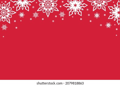 Christmas red background with snowflakes 