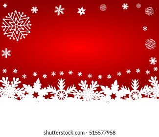 Christmas red background with snowflakes